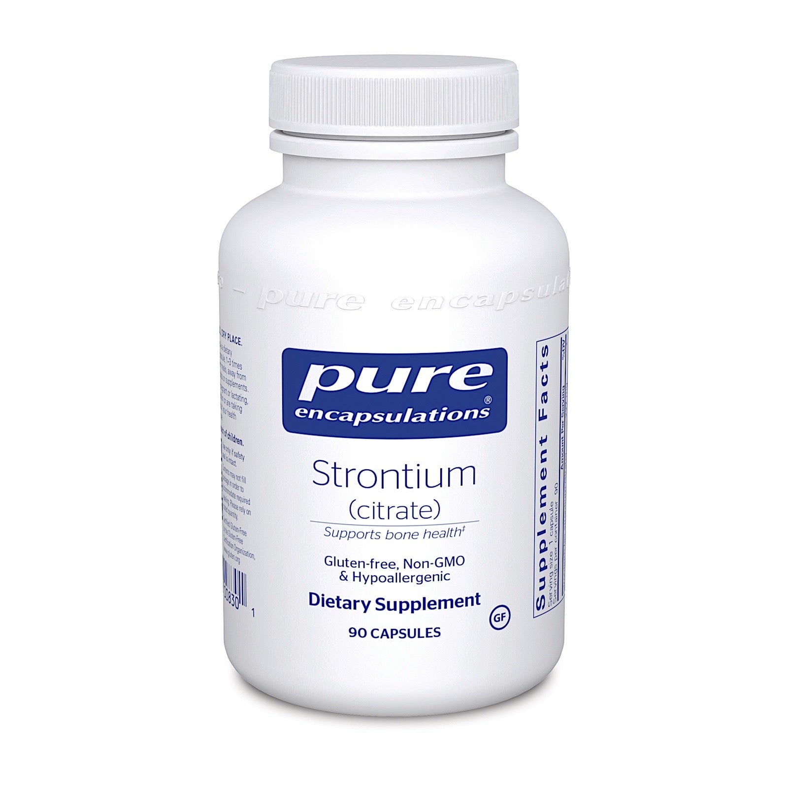 Pure Encapsulations, Strontium Citrate 227 mg, 90 Capsules UPC 766298008301 | HiLife Vitamins
